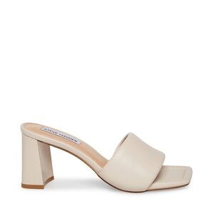 Steve Madden Ivory Block Heel Mules